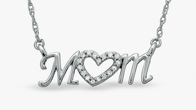 Diamond Accent Mom Heart Necklace Diamond Accent Mom Heart Necklace