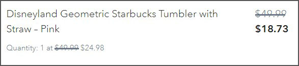 Disney Disneyland Geometric Starbucks Tumbler