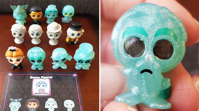 Disney Doorables The Haunted Mansion Collection Peek Figures on the Left and Closer Look at one Figure on the Right