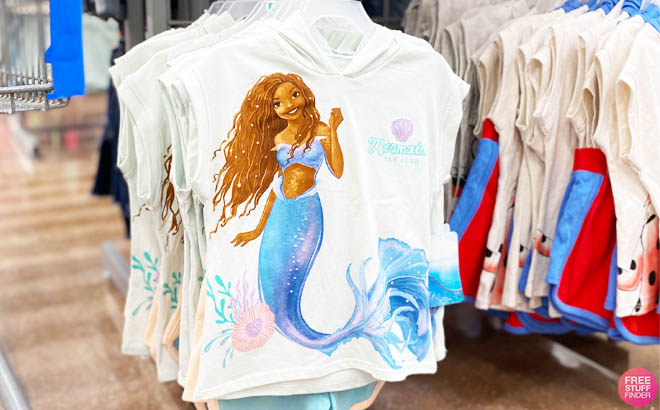 Disney Little Mermaid 2-Piece Girls Hoodie and Shorts Set