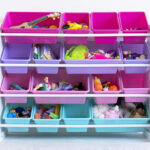 Extra Large 16 Bin Toy Organizer with Various Toys