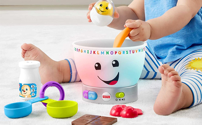 Fisher Price Laugh Learn Baby Learning Toy Magic Color Mixing Bowl