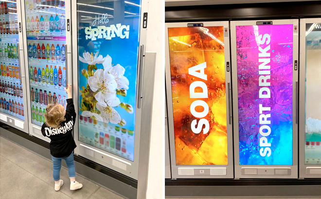 Funny Fridges with items printed on the glass