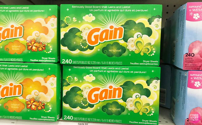 Gain Fabric Softener Dryer Sheets 240 Count on Shelf at Target