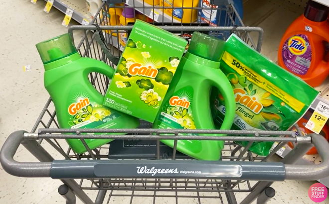 Gain Laundry Care Items in a Cart at Walgreens