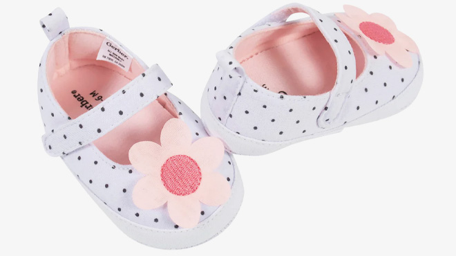 Gerber Baby Girls Garden Floral Jersey Shoes