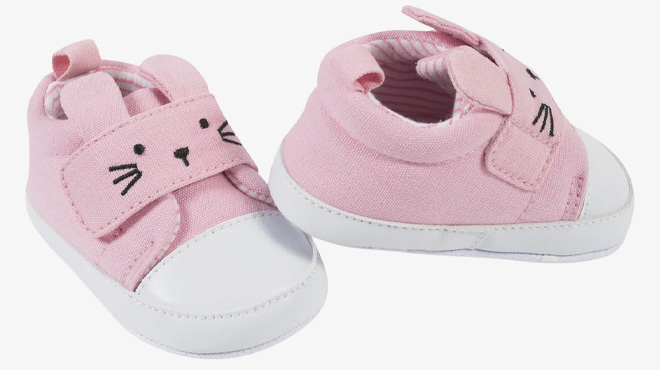 Gerber Baby Girls Pink Bunny Shoes