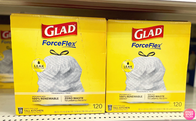 Glad ForceFlex Tall 13 Gallon White Trash Bags 120 Count