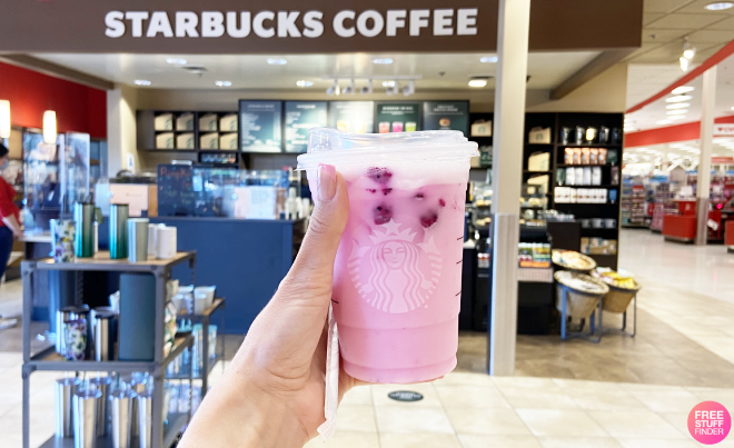 Hand Holding a Starbucks Iced Pink Drink
