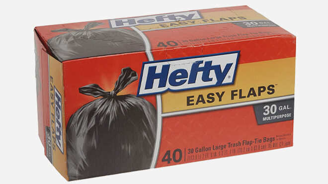 Hefty 30 Gallon Multipurpose Large Trash Bags 40 Count on White Background