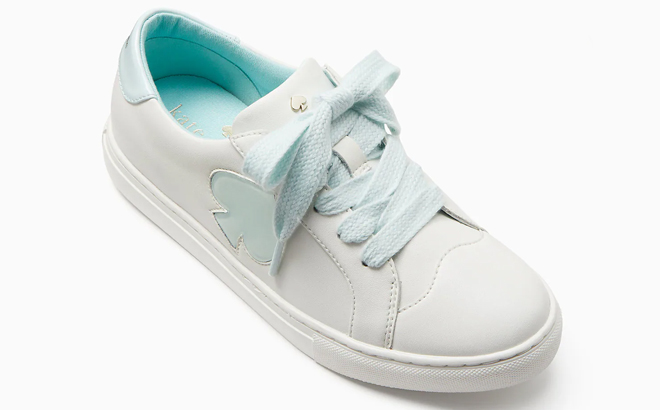 Kate Spade Fez Gloss Sneakers in Turqoise and White Color