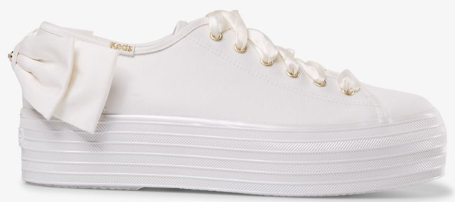 Keds Womens Bow Sneakers in Off White Color
