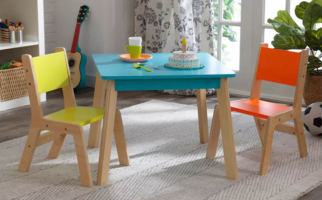 KidKraft Modern Table and 2 Chair Set Inside a Play Room
