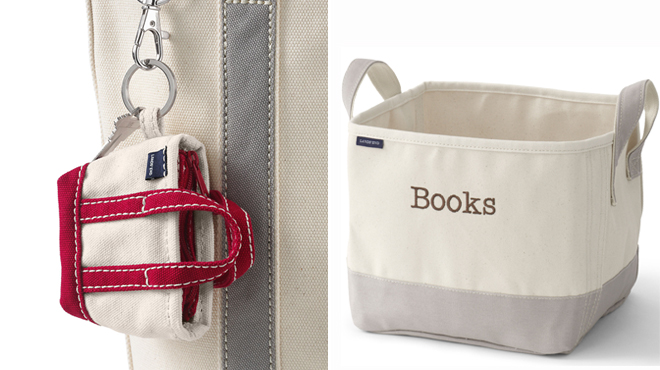 Lands End Canvas Tote Keychain and Small Canvas Storage Tote