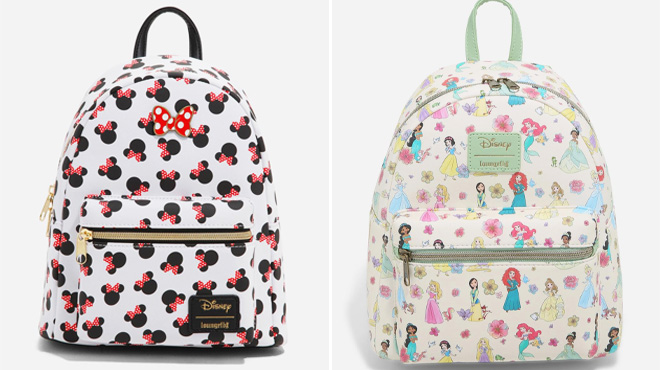 Loungefly Disney Minnie Mouse and Princesses Backpacks