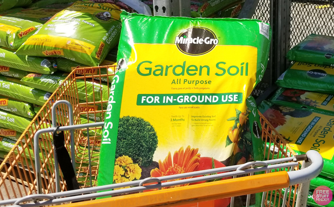 Miracle Gro Garden Soil 0 75 cu ft in a Shopping Cart