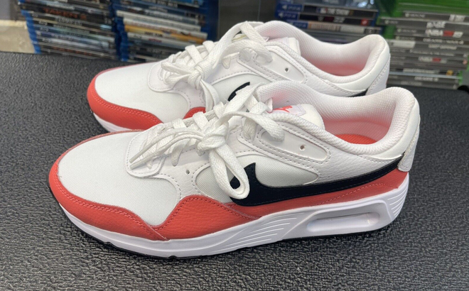 Nike Women's Air Max SC Shoes in White Magic Ember and Black Color
