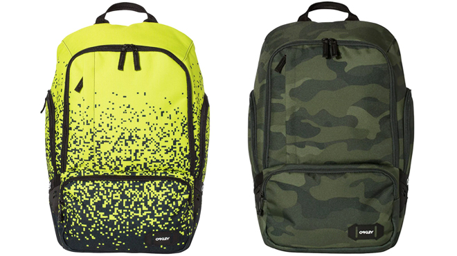 Oakley 22L Street Organizing Backpack in Pixel Style on the Left and Camo on the Right