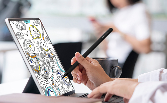 Person Drawing with an iPad Stylus Pen