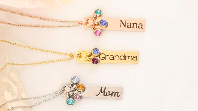 Personalized Birthstone Necklaces with Names Personalized Birthstone Necklaces with Names
