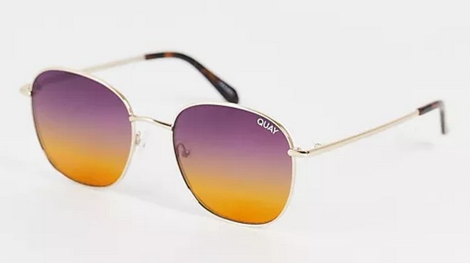 Quay Jezabell round sunglasses in purple ombre