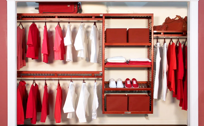 Red Mahogany Simplicity Closet System Starter Kit
