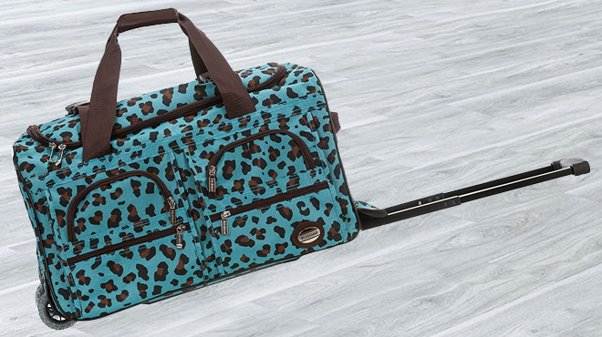 Rockland Rolling Duffel Bag in Blue Leopard Color