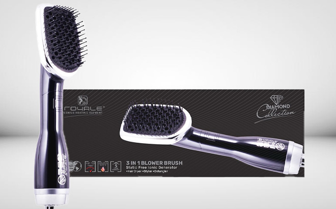 Royale Hair 3 In 1 Drying Brush Styler Detangler