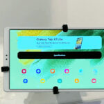 Samsung Galaxy Tab A7 Lite Silver Tablet on Display