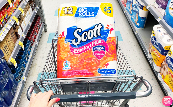 Scott Toilet Paper 12 Pack on a Cart 1