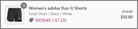Screenshot of Adidas Womens Shorts Discount with Promo Code at Shop Premium Outlets Checkout