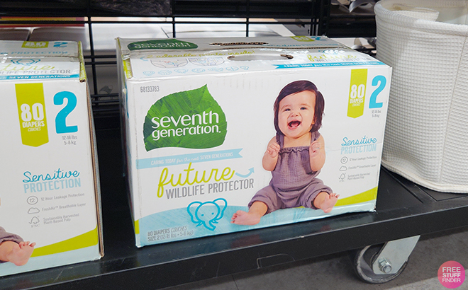 Seventh Generation Diapers 80 Count in shelf