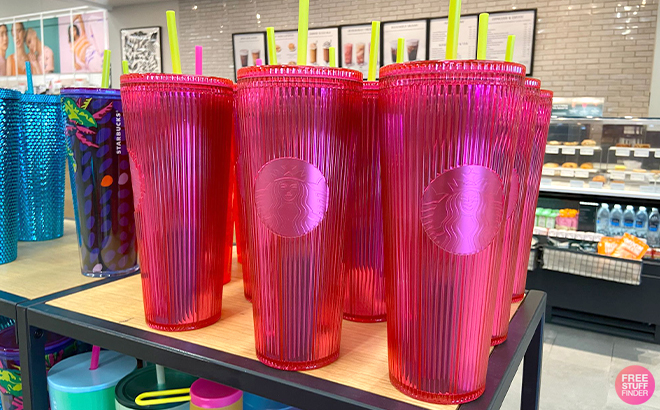 Starbucks Bling Iridescent Magenta Cold Cup 24 Ounce