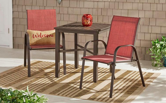 Stylewell Outdoor Patio Dining Chair in Chili Red
