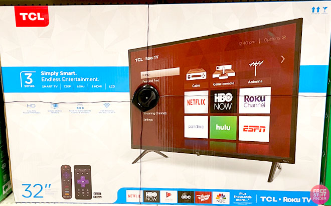 TCL 32 Inch Class 720P HD LED Roku Smart TV on a Shelf