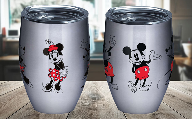 Tervis Disney Minnie Mickey Mouse 12 Oz Tumblers on a Table