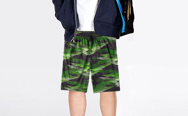 The Childrens Place Boys Print Performance Basketball Shorts
