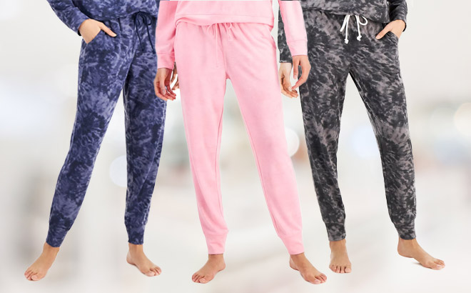 Three Different Colors of Jenni Printed Super Soft Jogger Pajama Pants
