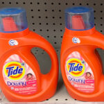 Tide Plus Downy Laundry Liquid Detergent on a Shelf