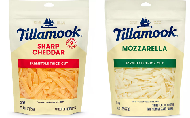 Tillamook Sharp Cheddar and Mozzarella Shredded Cheese