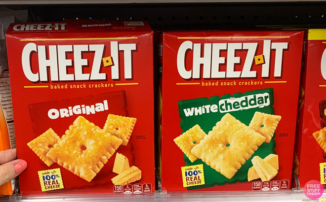 Two Cheeze It Crackers On Store Shelf