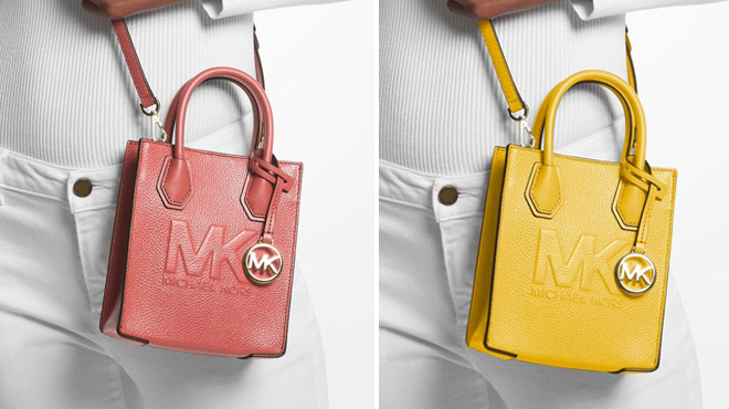 Two Different Colors of Michael Kors Mercer Extra Small Pebbled Leather Crossbody Bag