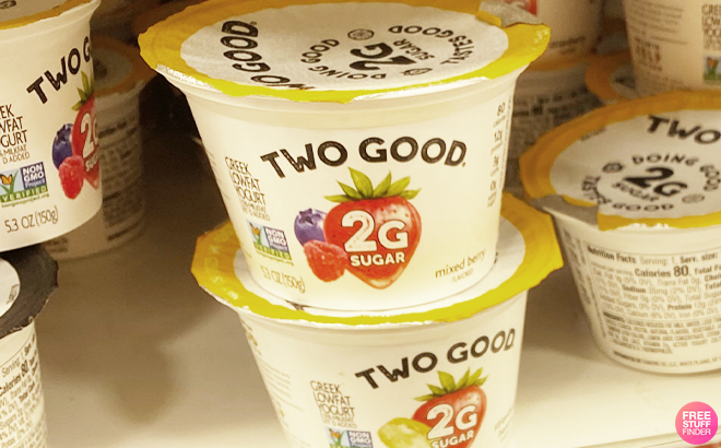 Two Good Yogurts on a Shelf