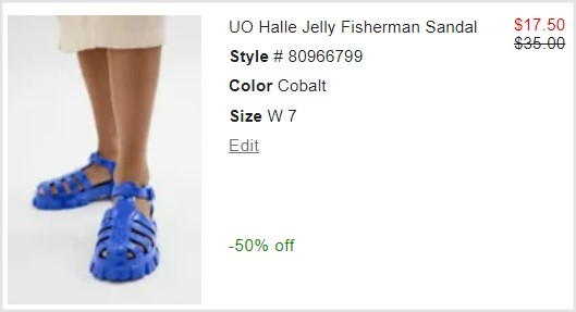 Urban Outfitters Jelly Sandals Checkout