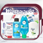 Womens 10 Piece Travel Kit on a Table