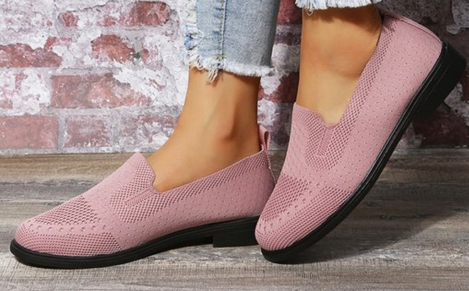 Womens Pink Loafers