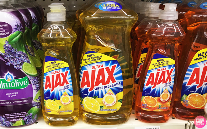Ajax Liquid Dish Soaps on a Shelf