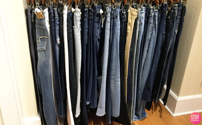 American Eagle Jeans on a Rack at American Eagle Store