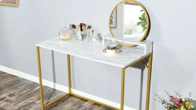 Anallely Wide Vanity and Mirror