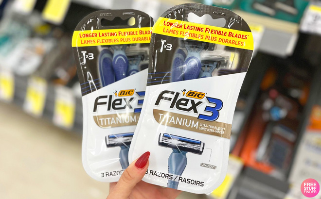 BIC FLex 3 Titanium Disposable Razors for Men 3 Pack